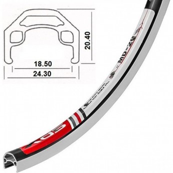 Обод 24" MD-20 32H двойной фрезерованный, черный