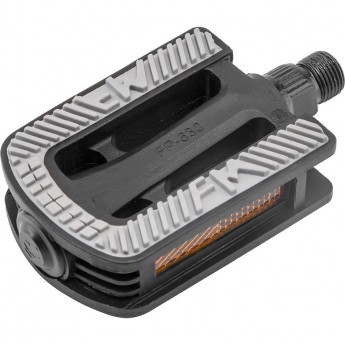 Педали FP-630, ось 1/2" со светоотражателями, пластиковые чёрно-серые