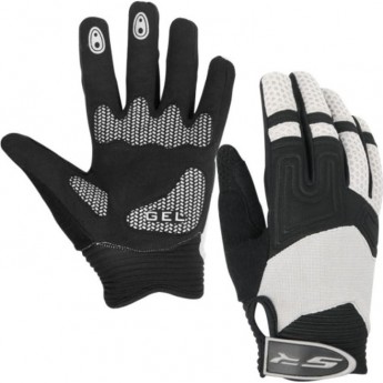 Велоперчатки STELS PDM-365 для MTB полноразмерные серо-чёрные p.M