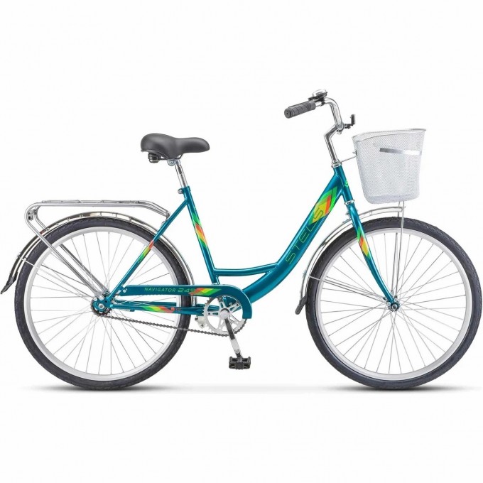 Велосипед STELS NAVIGATOR 26" 245 Z010 Морская волна с корзиной LU093460 Велосипед STELS NAVIGATOR 26" 245 Z010 Морская волна с корзиной LU093460
